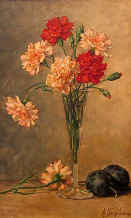 dianthuses and plums